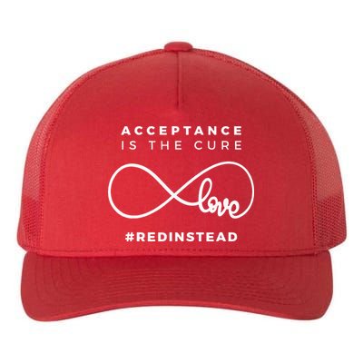 Red Instead Acceptance Of Autism Yupoong Adult 5-Panel Trucker Hat