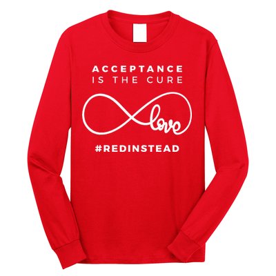 Red Instead Acceptance Of Autism Long Sleeve Shirt
