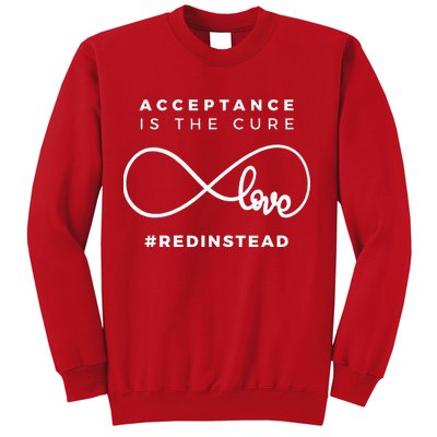 Red Instead Acceptance Of Autism Sweatshirt