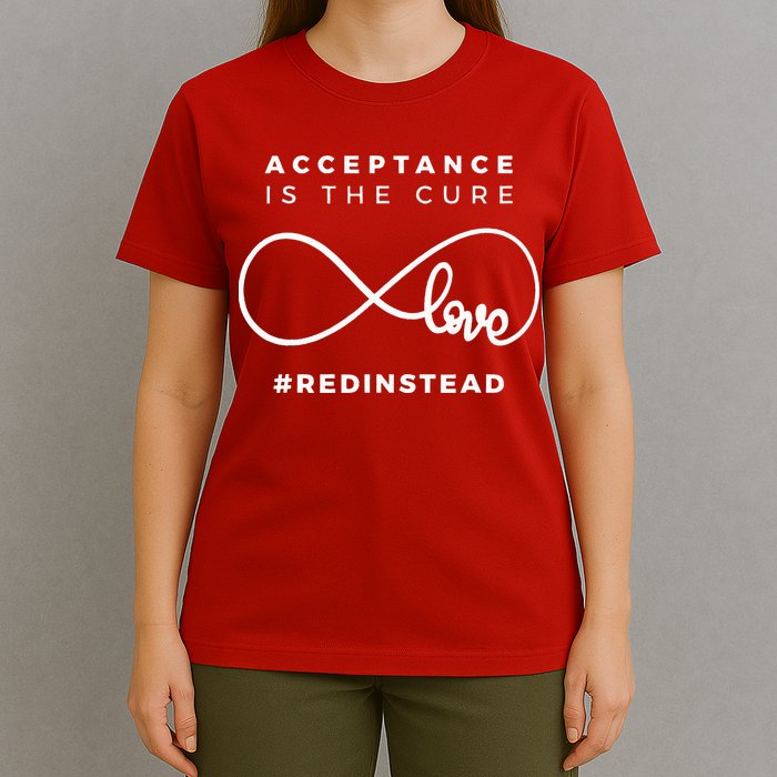 Red Instead Acceptance Of Autism T-Shirt
