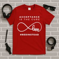 Red Instead Acceptance Of Autism T-Shirt