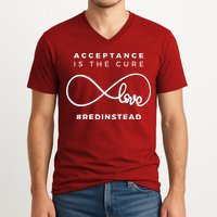 Red Instead Acceptance Of Autism V-Neck T-Shirt