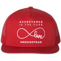 Red Instead Acceptance Of Autism Flatbill Hat