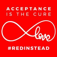 Red Instead Acceptance Of Autism 16 in Basic Backpack