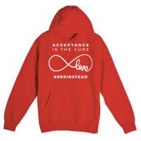 Red Instead Acceptance Of Autism Premium Pullover Hoodie