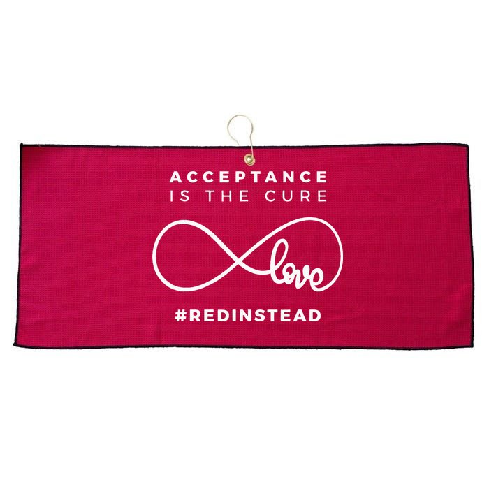 Red Instead Acceptance Of Autism Large Microfiber Waffle Golf Towel