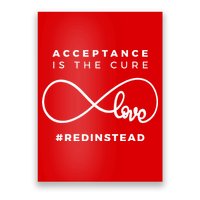 Red Instead Acceptance Of Autism Poster