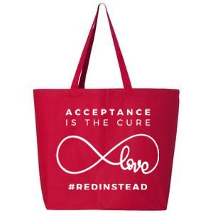 Red Instead Acceptance Of Autism 25L Jumbo Tote