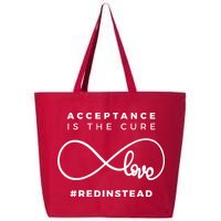 Red Instead Acceptance Of Autism 25L Jumbo Tote