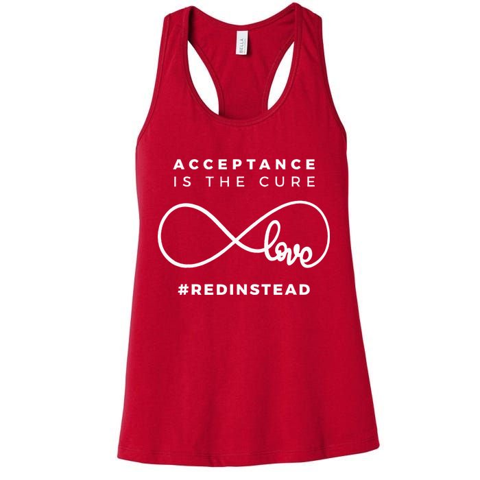 Red Instead Acceptance Of Autism Womens Tank Top