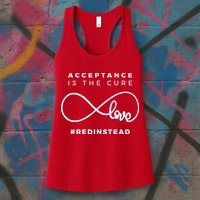 Red Instead Acceptance Of Autism Womens Tank Top