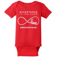 Red Instead Acceptance Of Autism Baby Bodysuit