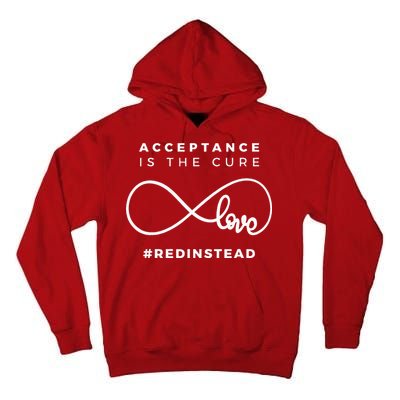 Red Instead Acceptance Of Autism Tall Hoodie