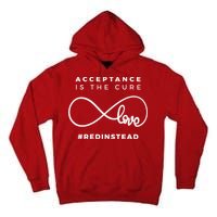 Red Instead Acceptance Of Autism Tall Hoodie
