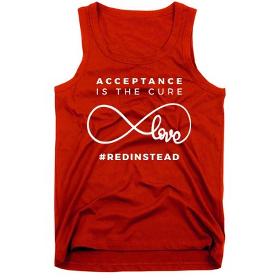 Red Instead Acceptance Of Autism Tank Top