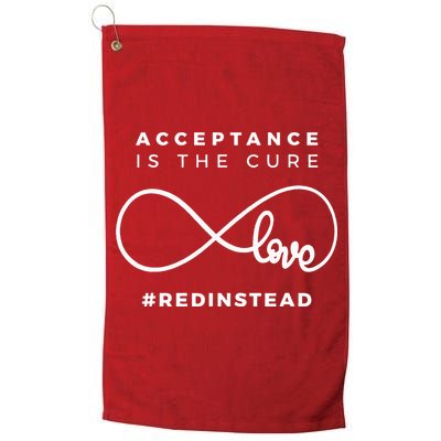 Red Instead Acceptance Of Autism Golf Towel