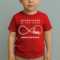 Red Instead Acceptance Of Autism Toddler T-Shirt