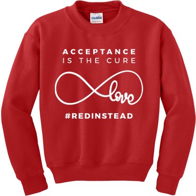 Red Instead Acceptance Of Autism Kids Sweatshirt