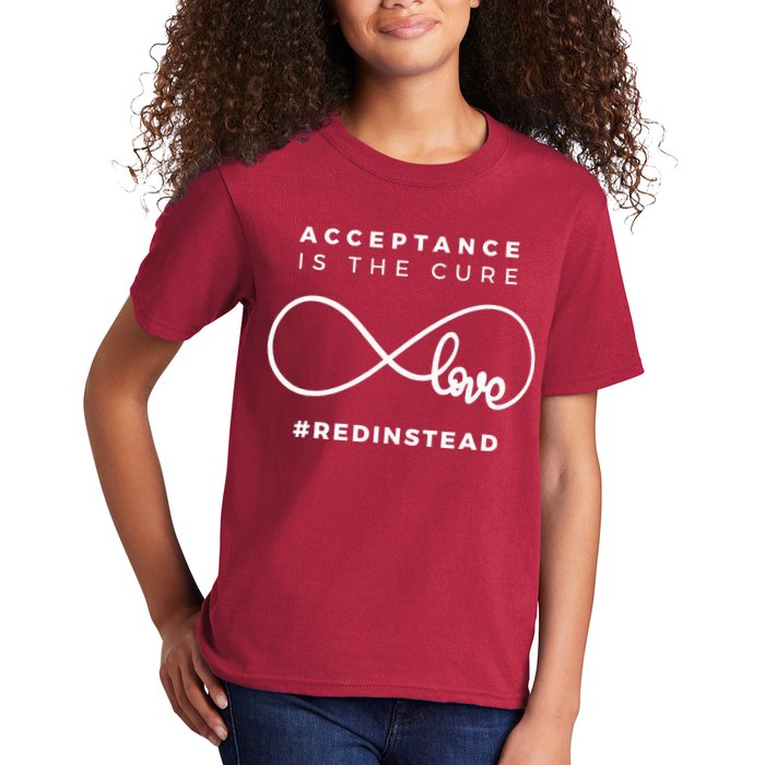 Red Instead Acceptance Of Autism Kids T-Shirt