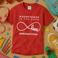 Red Instead Acceptance Of Autism Kids T-Shirt