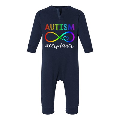 Red Instead Autism Cute Autism Acceptance Infant Fleece One Piece