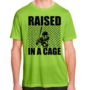 Raised In A Cage Baseball Training Batter Catcher Pitch Gift Adult ChromaSoft Performance T-Shirt