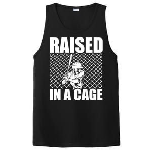 Raised In A Cage Baseball Training Batter Catcher Pitch Gift PosiCharge Competitor Tank