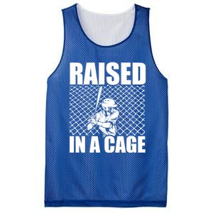 Raised In A Cage Baseball Training Batter Catcher Pitch Gift Mesh Reversible Basketball Jersey Tank