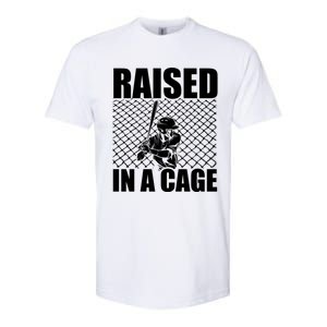 Raised In A Cage Baseball Training Batter Catcher Pitch Gift Softstyle CVC T-Shirt