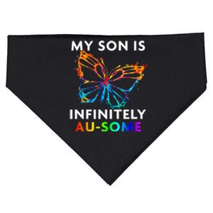 Red Instead Autism My Son Is Ausome Butterfly USA-Made Doggie Bandana