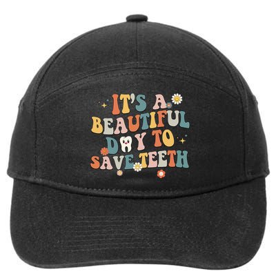 Retro Its A Beautiful Day To Save Th Dental Dentist 7-Panel Snapback Hat