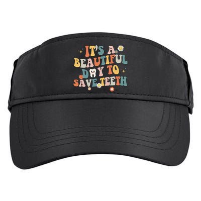Retro Its A Beautiful Day To Save Th Dental Dentist Adult Drive Performance Visor