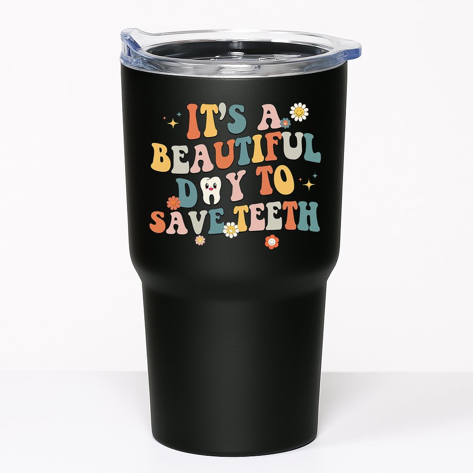 Retro Its A Beautiful Day To Save Th Dental Dentist Tumbler