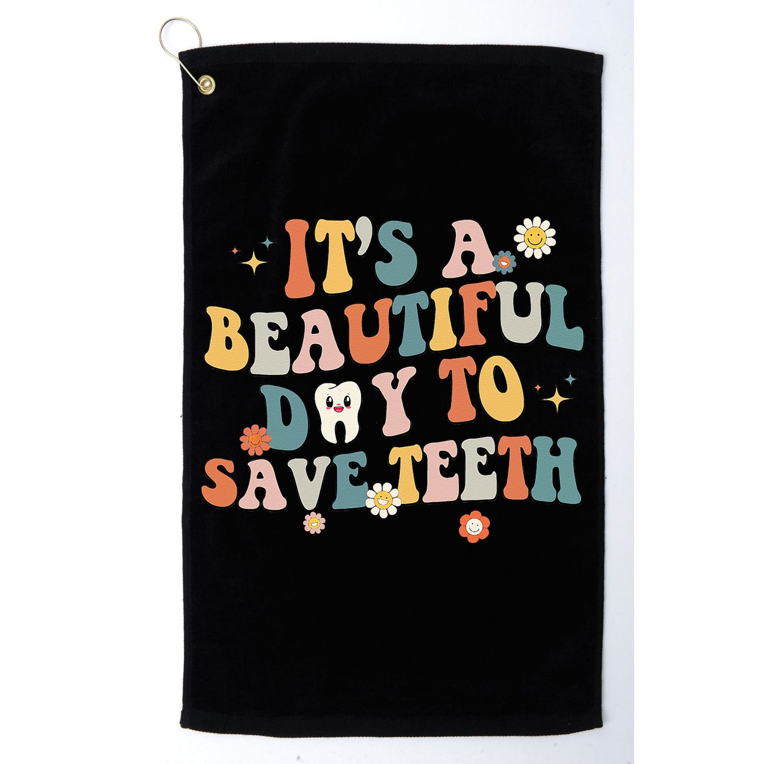 Retro Its A Beautiful Day To Save Th Dental Dentist Golf Towel