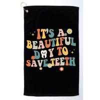 Retro Its A Beautiful Day To Save Th Dental Dentist Golf Towel