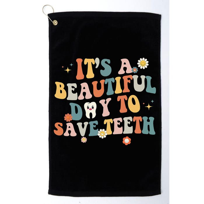 Retro Its A Beautiful Day To Save Th Dental Dentist Golf Towel