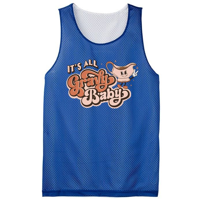 Retro Its All Gravy Thanksgiving Dinner Gravy Boat Great Gift Mesh Reversible Basketball Jersey Tank