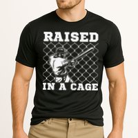 Raised In A Cage Baseball Training Batter Catcher Pitch Cooling Performance Crew T-Shirt