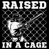 Raised In A Cage Baseball Training Batter Catcher Pitch Cooling Performance Crew T-Shirt