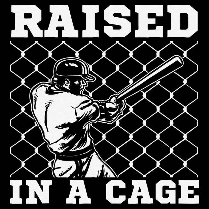 Raised In A Cage Baseball Training Batter Catcher Pitch Cooling Performance Crew T-Shirt