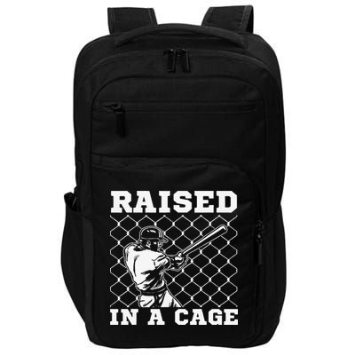 Raised In A Cage Baseball Training Batter Catcher Pitch Impact Tech Backpack