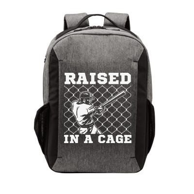 Raised In A Cage Baseball Training Batter Catcher Pitch Vector Backpack