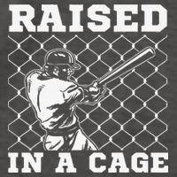 Raised In A Cage Baseball Training Batter Catcher Pitch Vector Backpack
