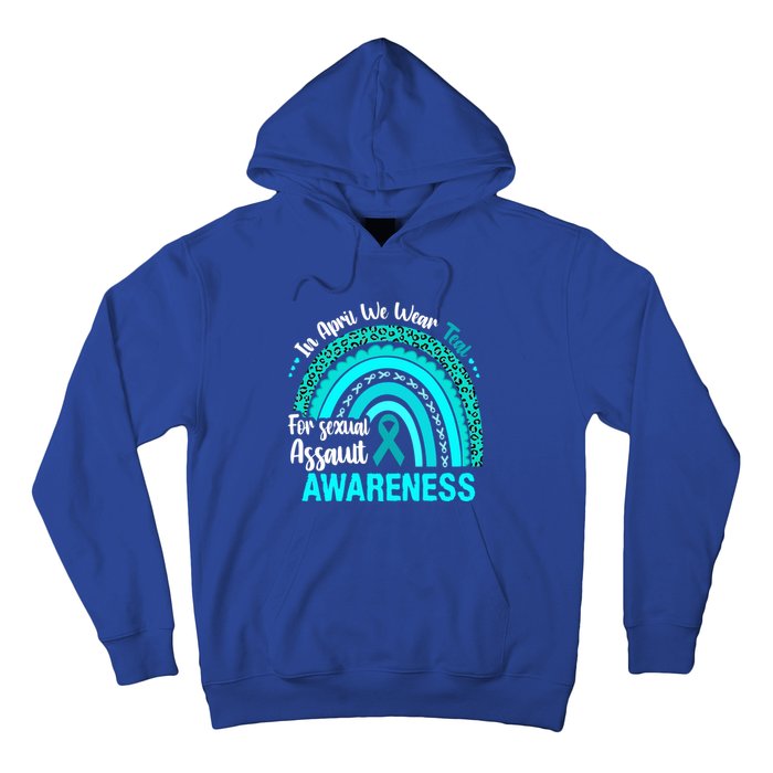 Rainbow In April We Wear Teal Sexual Assault Awareness Gift Hoodie