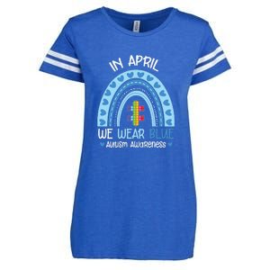 Rainbow In Autism We Wear Blue Autism Awareness Day Enza Ladies Jersey Football T-Shirt