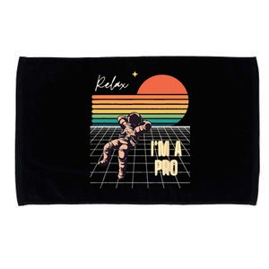 Relax Im A Pro Featuring Astronaut In Retro Space Microfiber Hand Towel