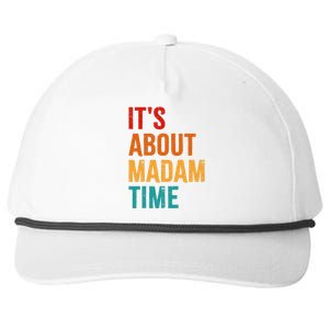 Retro ItS About Madam Time Snapback Five-Panel Rope Hat