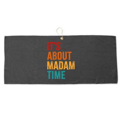 Retro ItS About Madam Time Large Microfiber Waffle Golf Towel