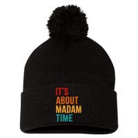 Retro ItS About Madam Time Pom Pom 12in Knit Beanie