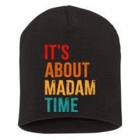 Retro ItS About Madam Time Short Acrylic Beanie